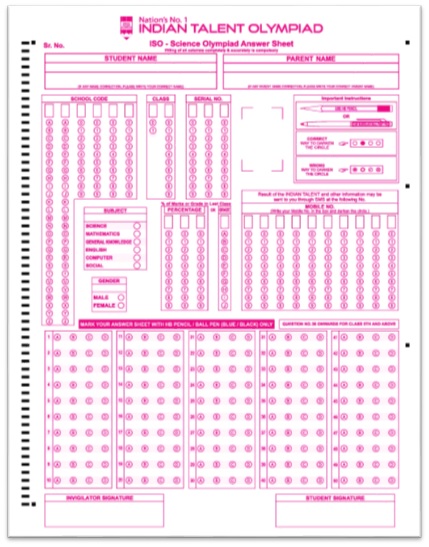 Science Olympiad Answer Sheet